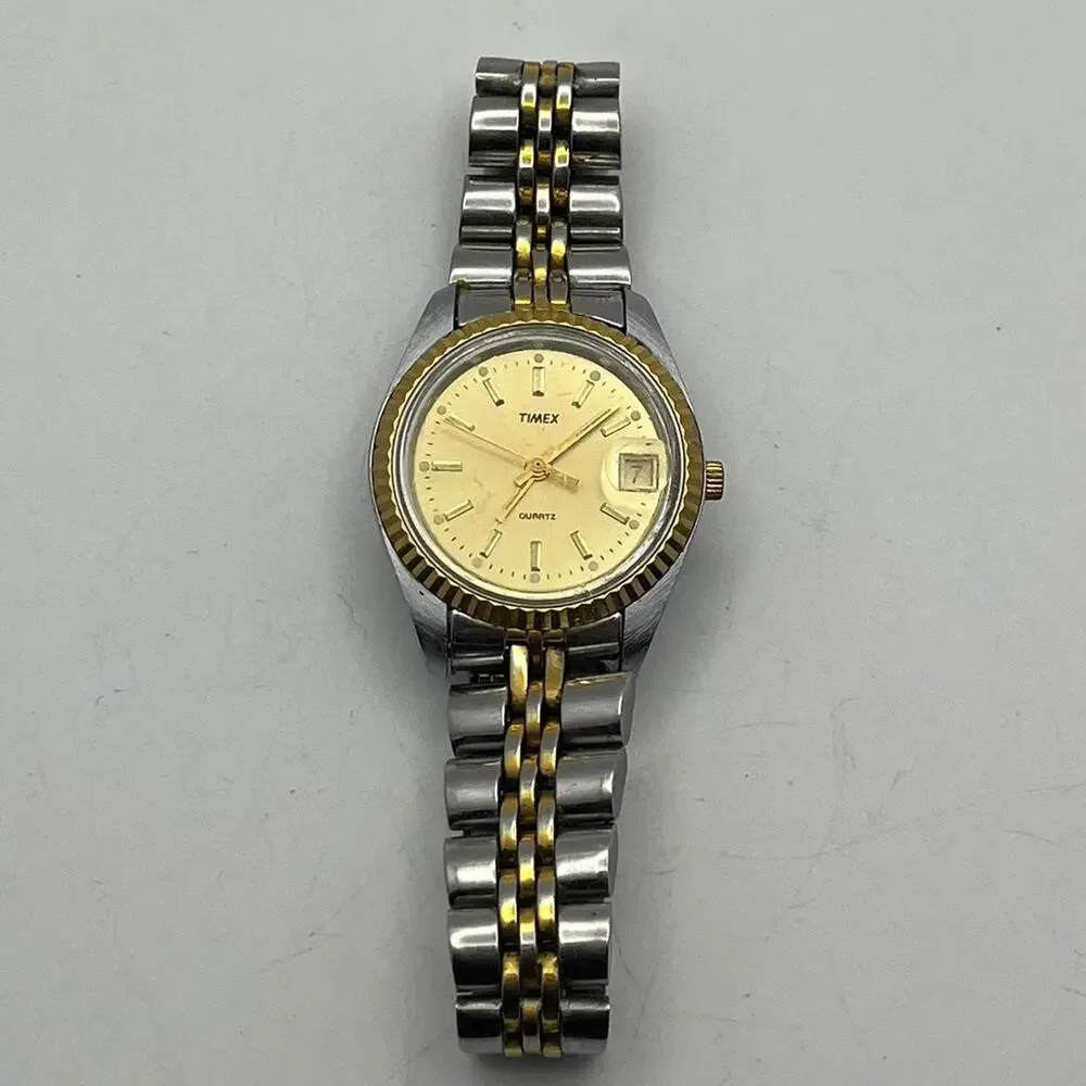 Gold mens timex watch